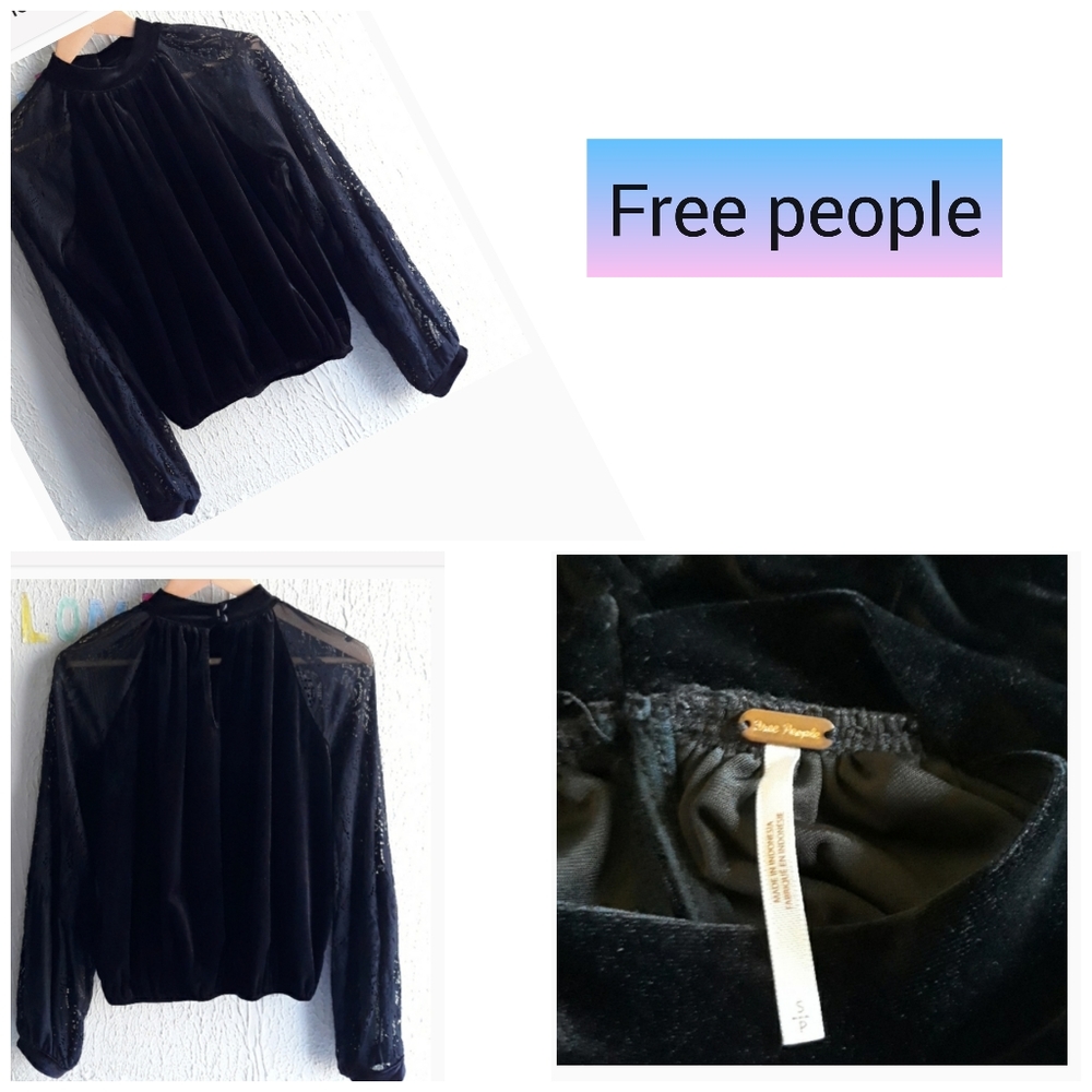 FREE PEOPLE  LONG SLEEVE BLOUSE SZ S/P